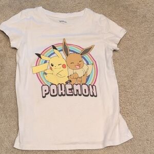 Pokemon Kids White Tee with Pikachu and Eevee